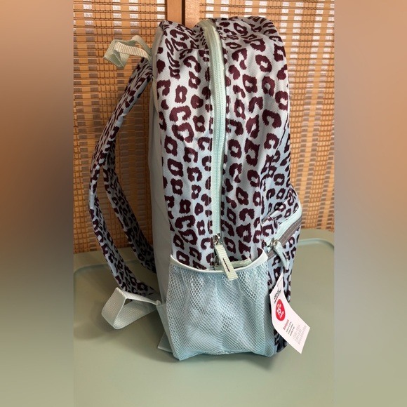 Deal Worthy Leopard print blue padded backpack bag school sack - Picture 5 of 8